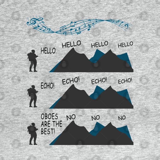 Echoing Hiker gets rejected by the mountain Gods, when he says that oboes are the best. by Blended Designs